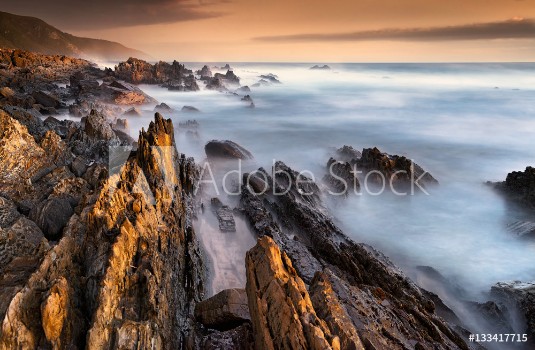 Picture of Craggy coastal rocks at Storms River South Africa